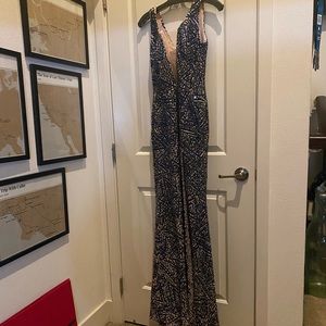 Handmade Blue Pageant Beaded Dress